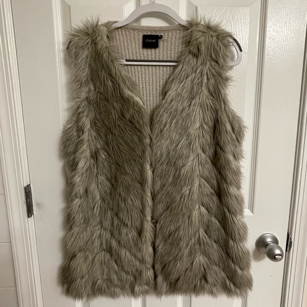 Faux fur vest in excellent condition.